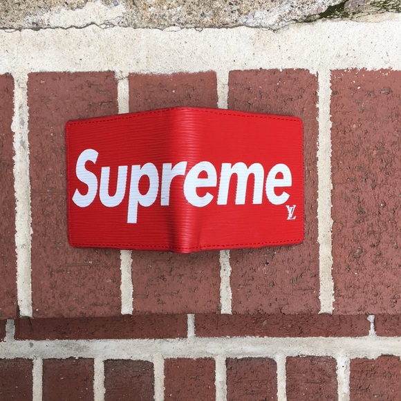 louis vuitton supreme red wallet